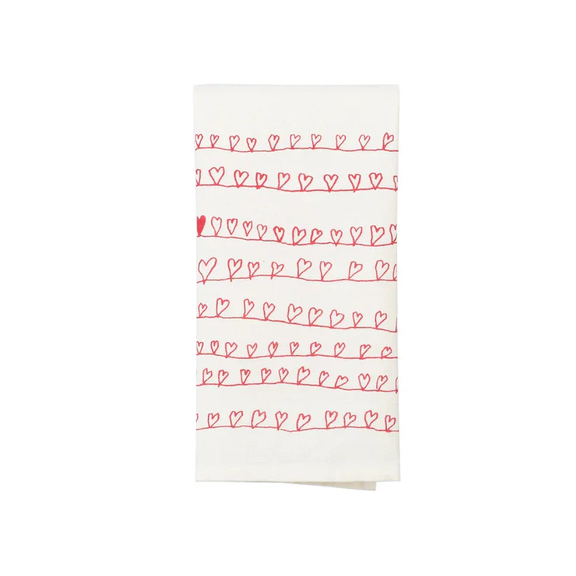 Hearts Tea Towel