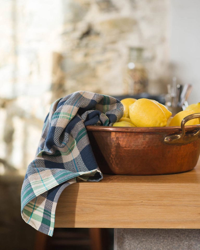 Plaid Cotton Kitchen Towel - Cobalt