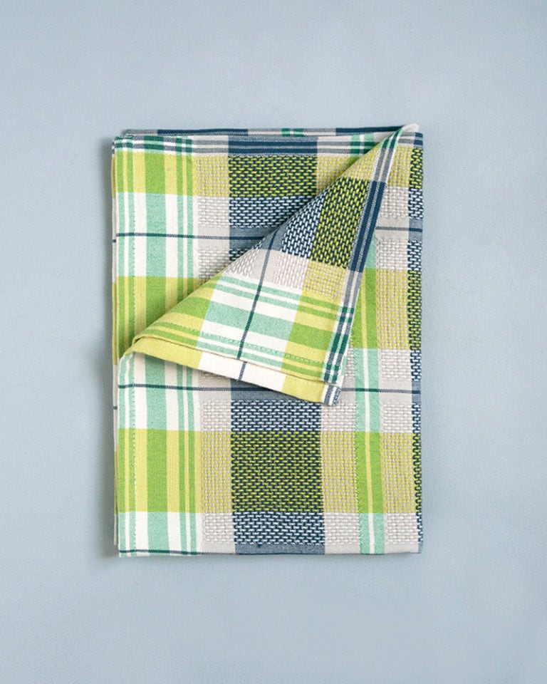 Plaid Cotton Kitchen Towel - Dill