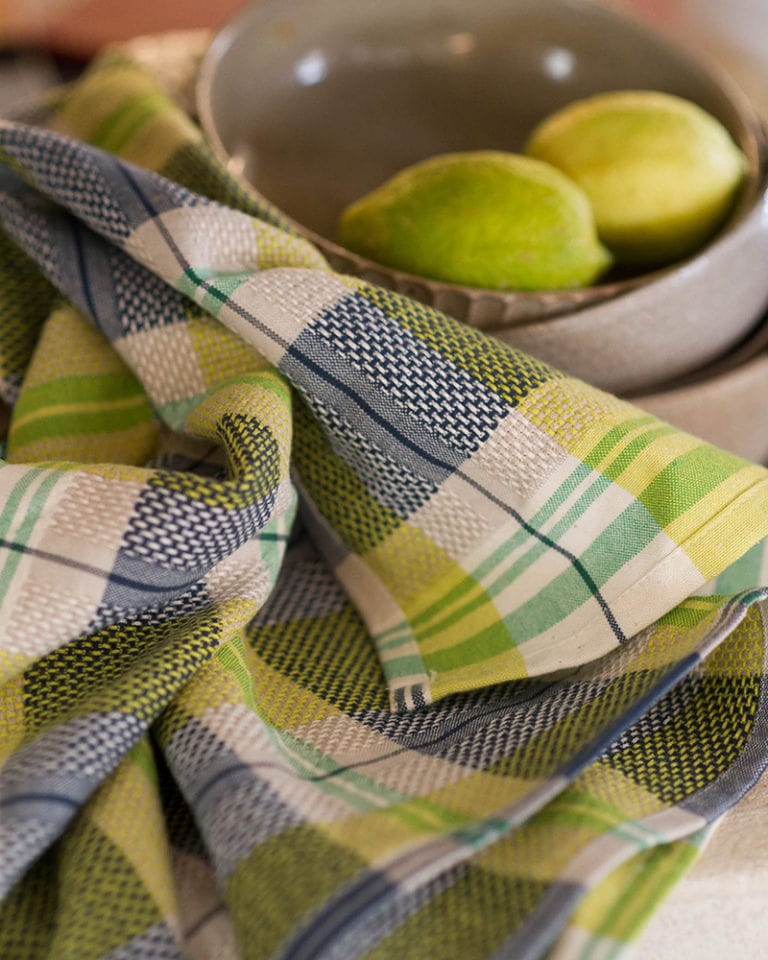 Plaid Cotton Kitchen Towel - Dill