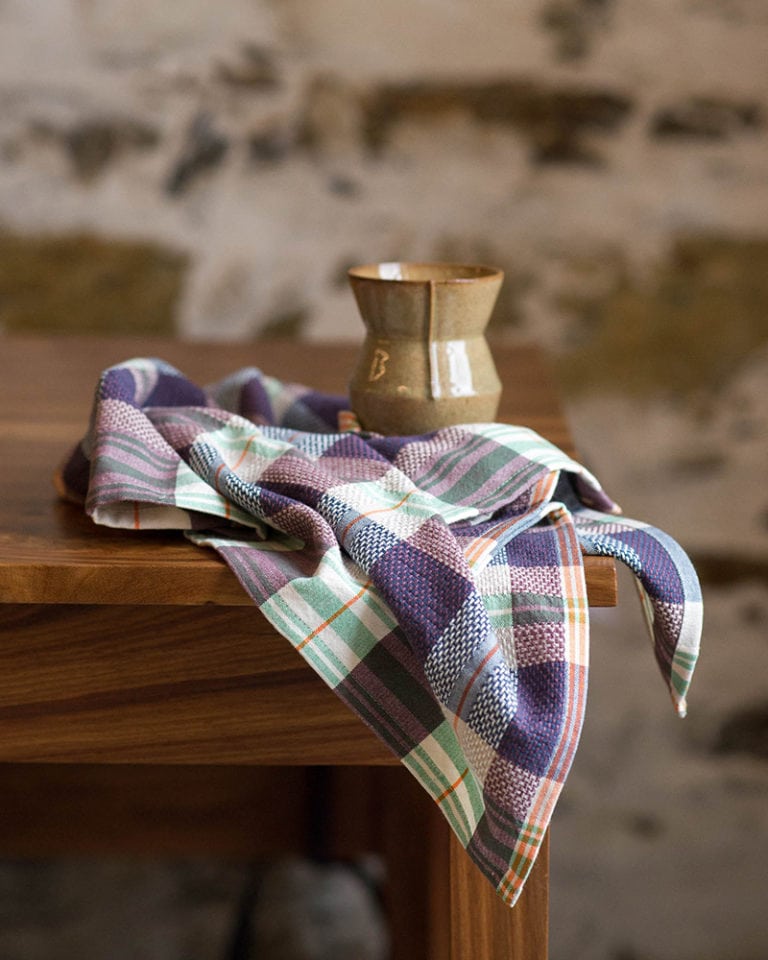 Plaid Cotton Kitchen Towel - Mulberry