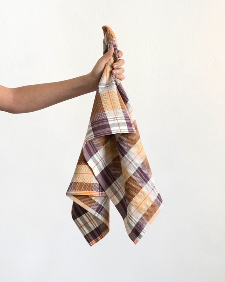 Plaid Cotton Kitchen Towel - Nutmeg