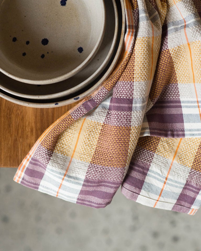Plaid Cotton Kitchen Towel - Nutmeg