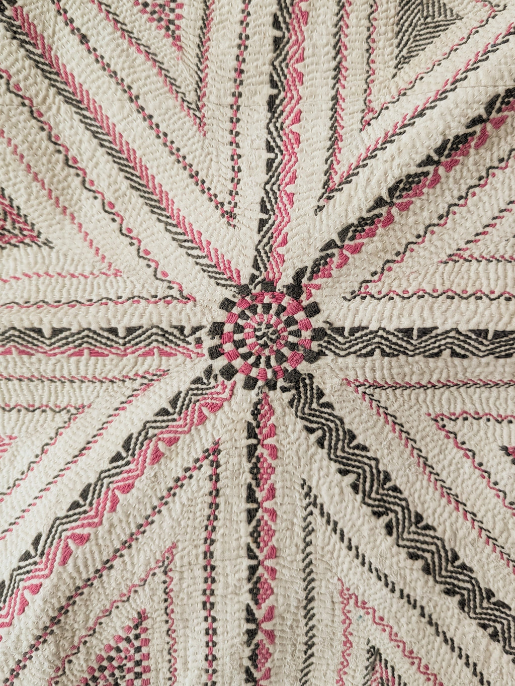 Small Vintage Kantha - Pink & Grey