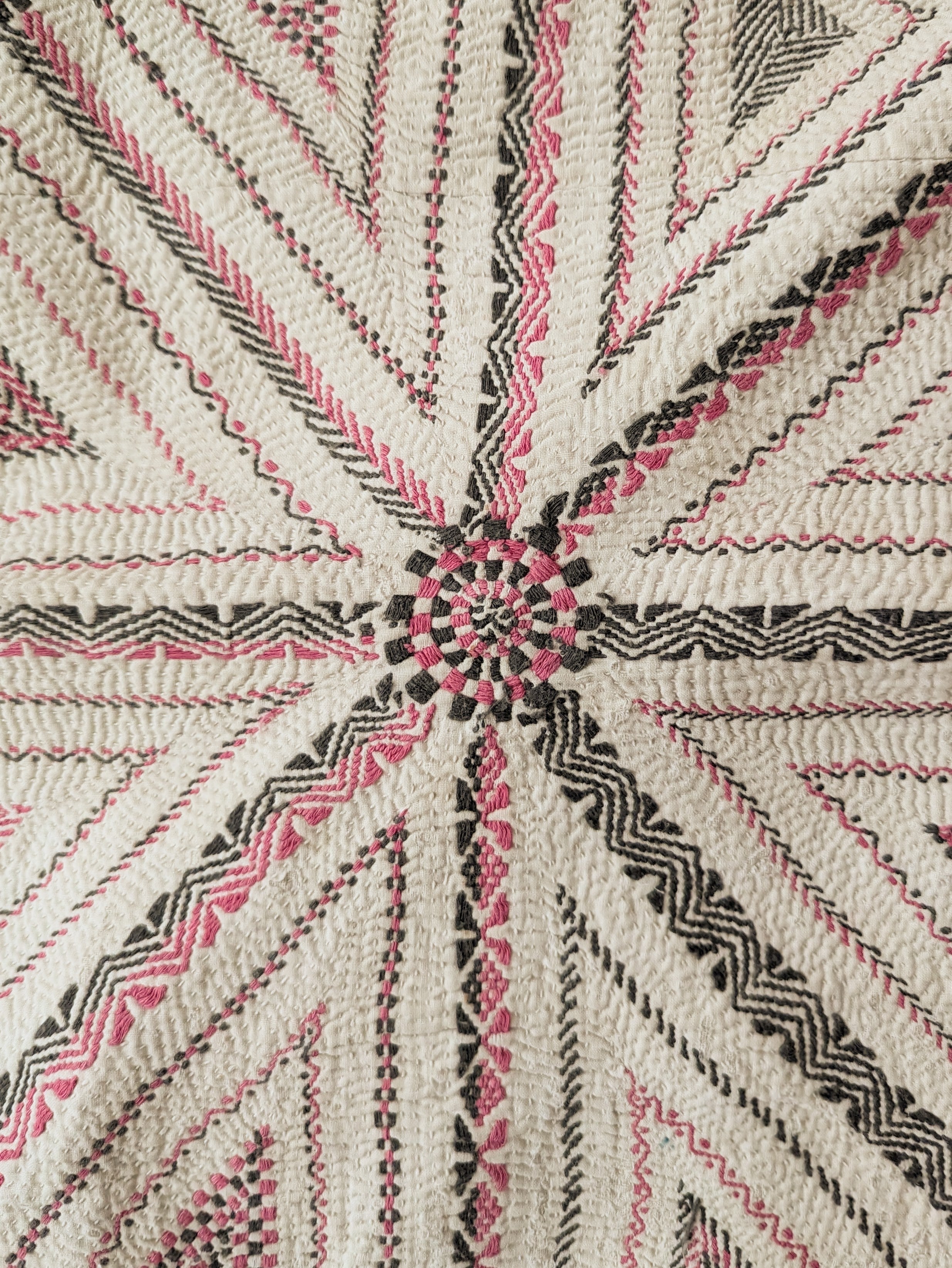 Small Vintage Kantha - Pink & Grey