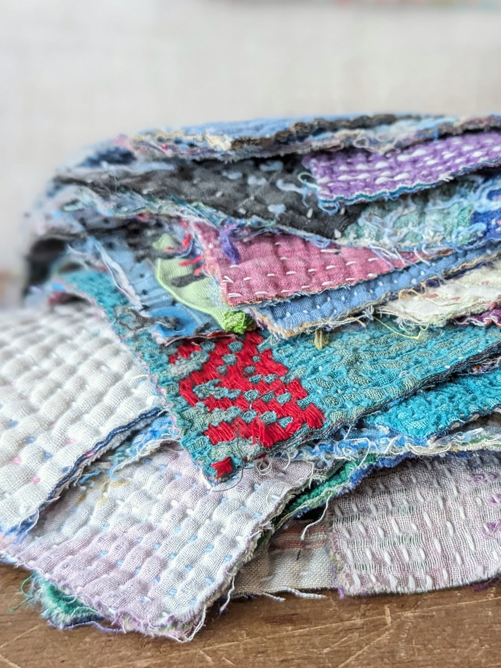 Kantha Quilt Remnant Set