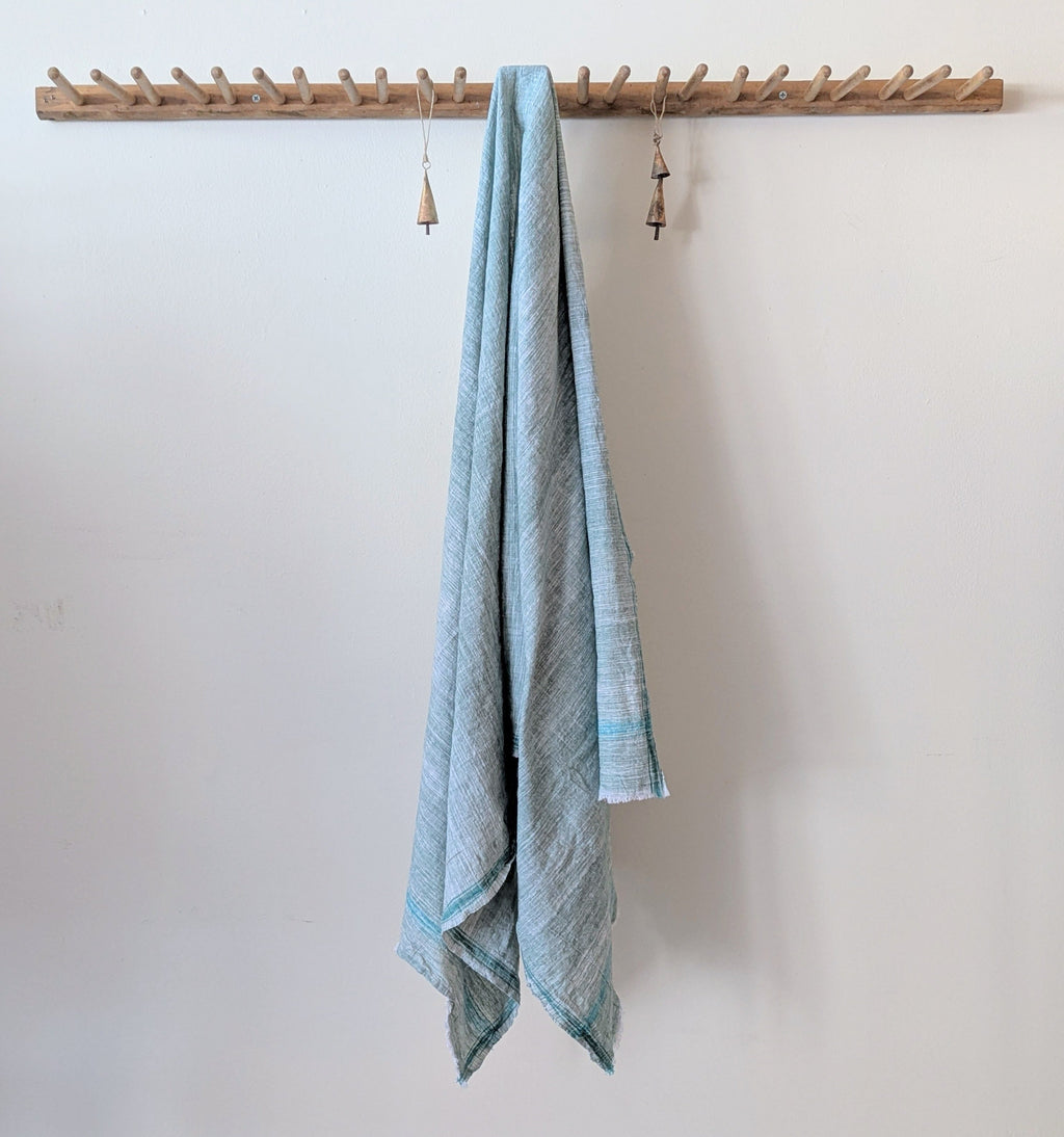 Khadi Chambray Towel - Mint Green