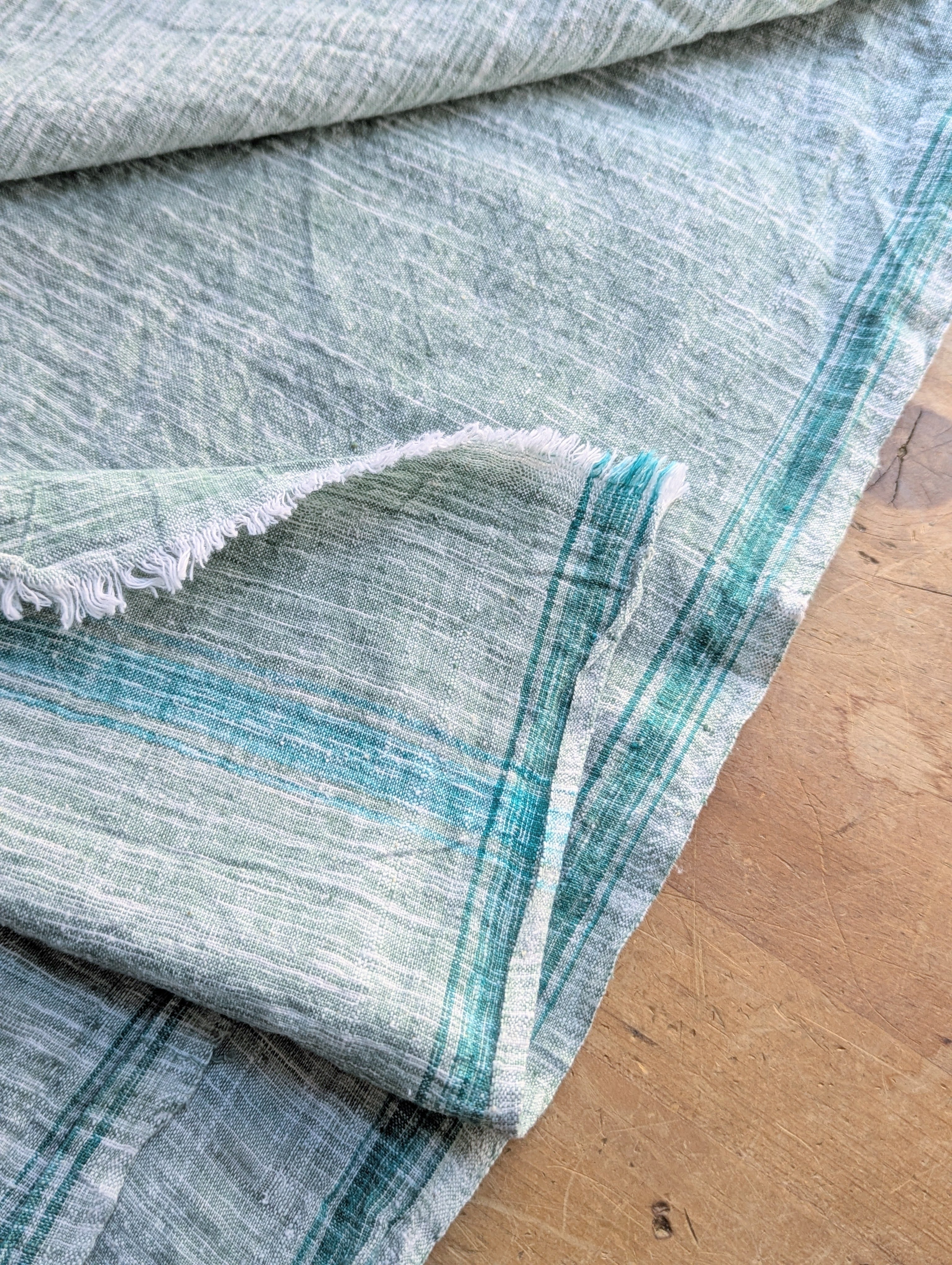 Khadi Chambray Towel - Mint Green