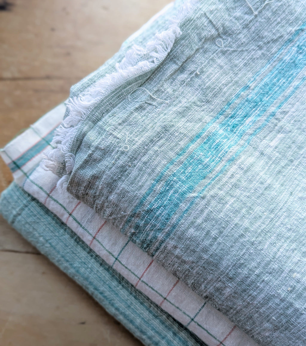 Khadi Chambray Towel - Mint Green